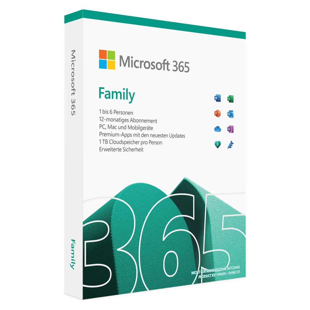 Produktbox von Microsoft 365 Family