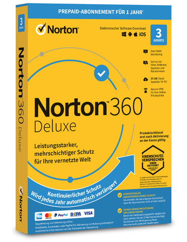Produktbox von Norton 360 Deluxe